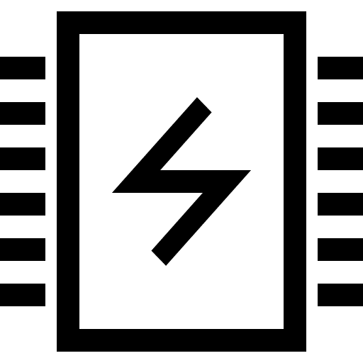 Chip electronics shapes and symbols micro icon