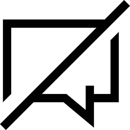 Chat speech bubble disabled multimedia icon