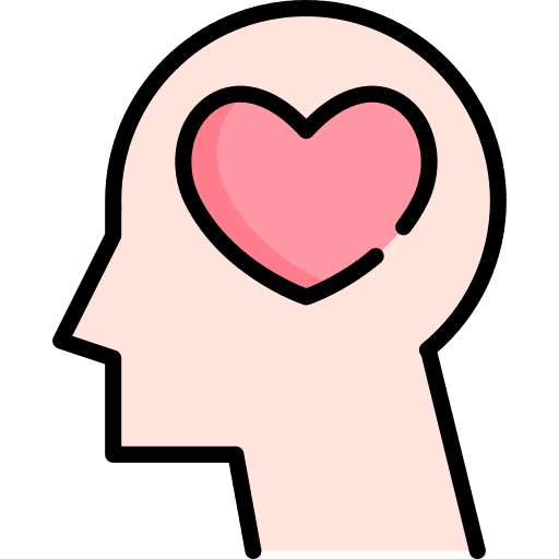 In love feelings head psychology icon