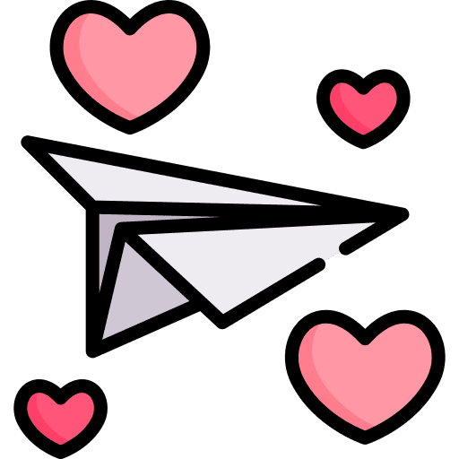 Love letter valentines day romantic wedding icon