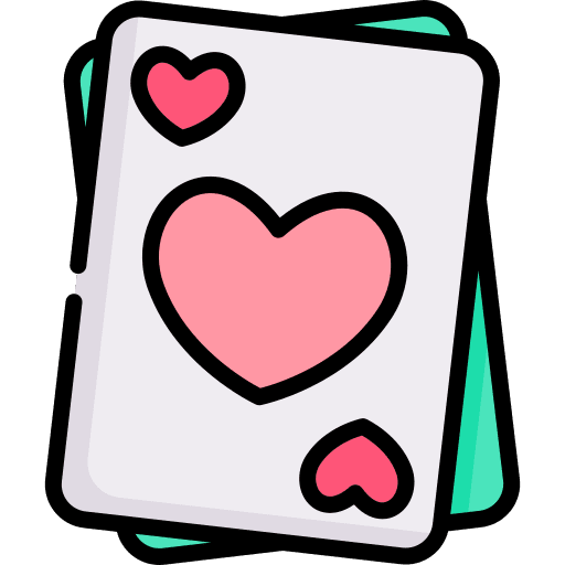 Ace of hearts black jack poker gaming icon