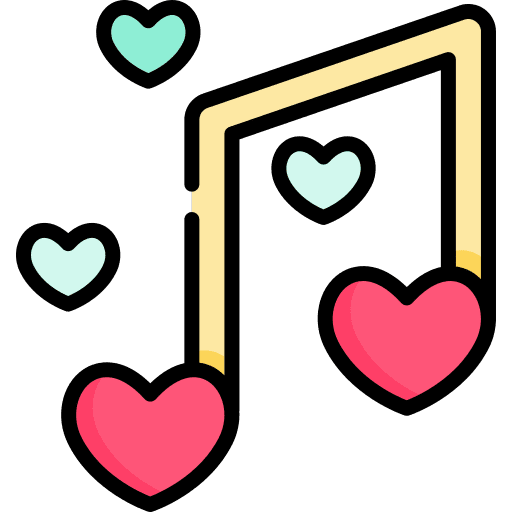 Romantic music musical note valentines day music and multimedia icon