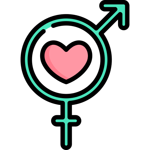 Genders femenine man love and romance icon