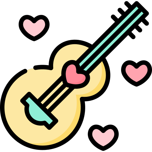 Guitar music and multimedia musical instrument acoustic guitar icon