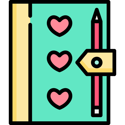 Diary hearts diary agenda icon