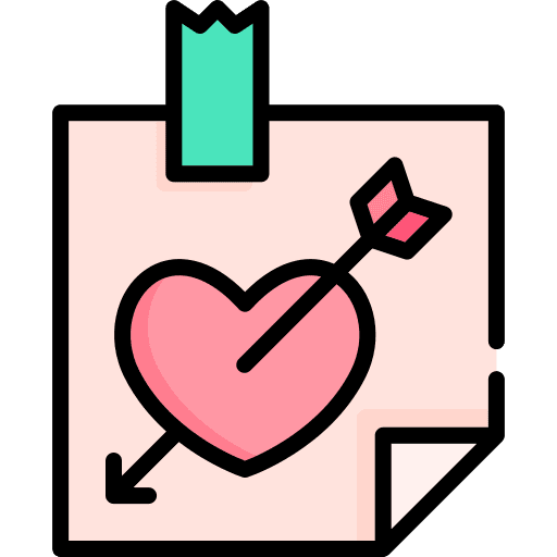 Note message left arrow love icon