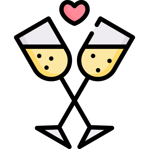 Toast celebration glasses alcohol icon