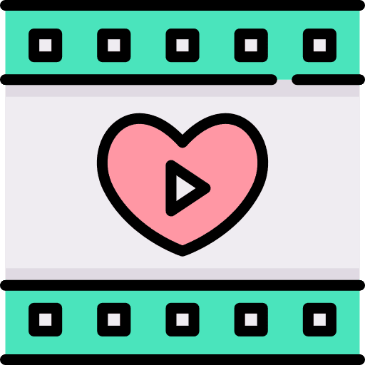 Wedding video love and romance heart love icon