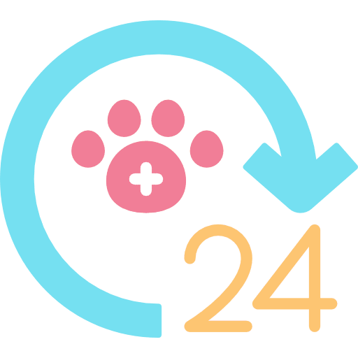 24 hours healthcare and medical customer service information icon
