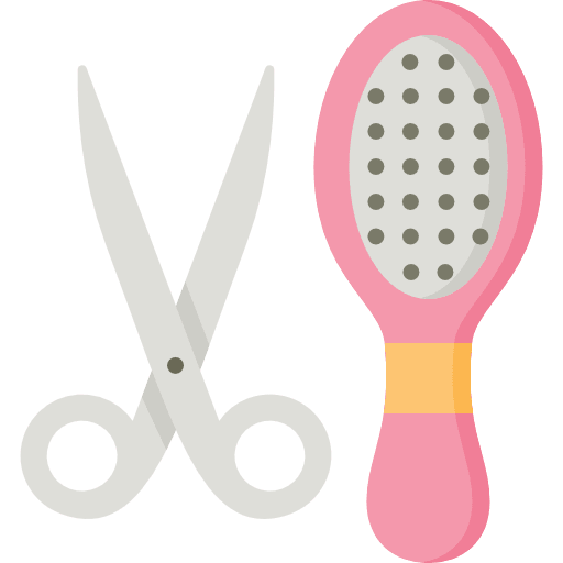 Grooming beauty brush scissors icon