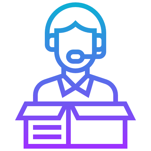 Customer service headphones box communications icon