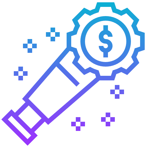 Forecast gears dollar symbol sight icon