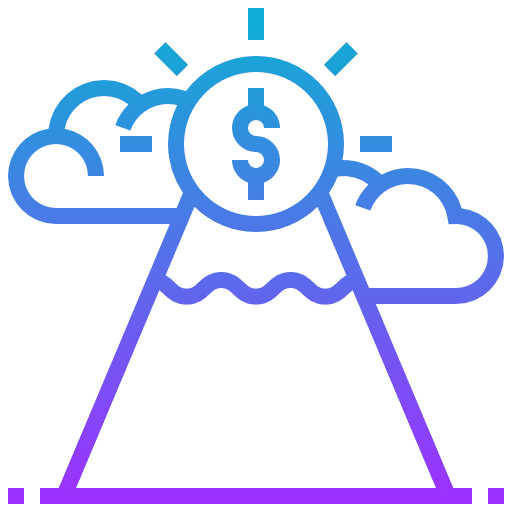 Goal business and finance goal mountain icon