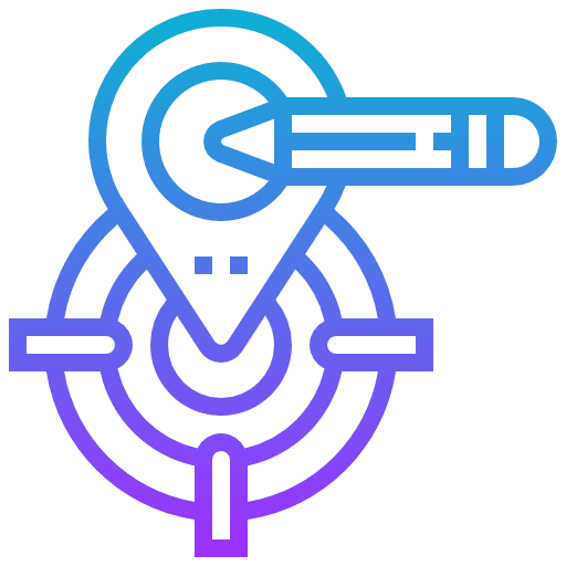 Positioning target location pin plan icon