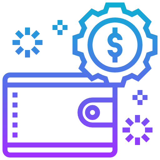 Wallet gears dollar business and finance icon