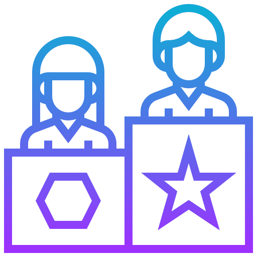 Competitive girl star competition icon