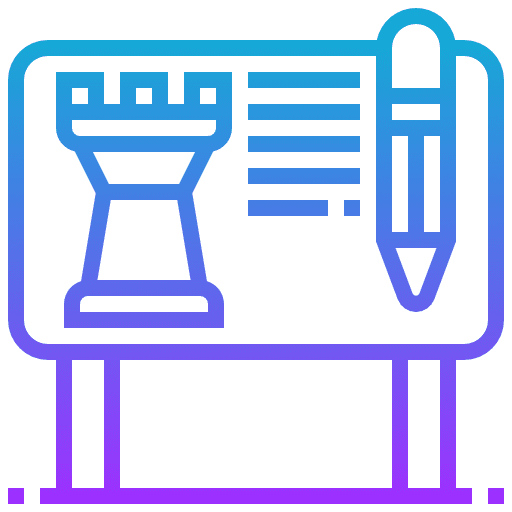 Strategy pen tactic board icon