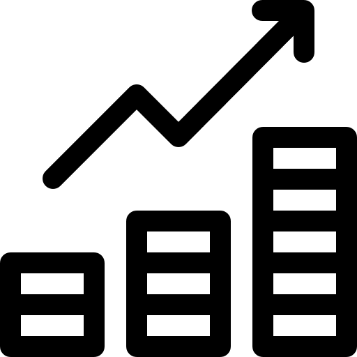Earnings statistics pie chart stats icon