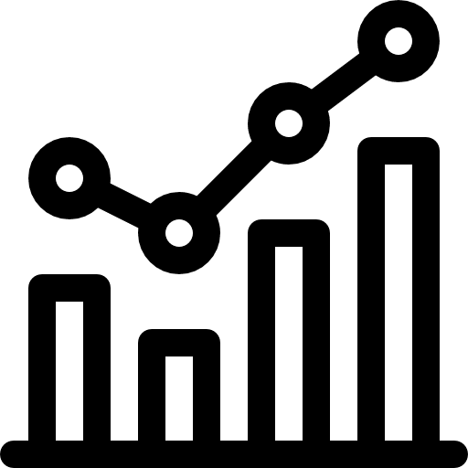 Statistics monthly reporting graph bar graph icon