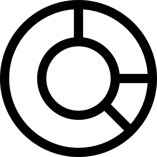 Pie chart market size marketing business and finance icon