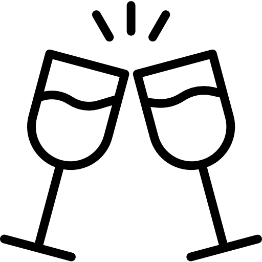 Cheers toast alcoholic drink food and restaurant icon