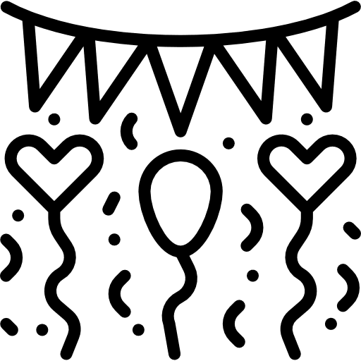 Garland birthday and party celebration christmas icon