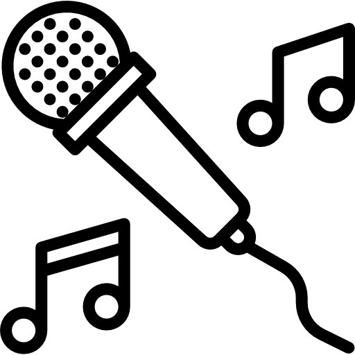 Karaoke conference singer voice icon