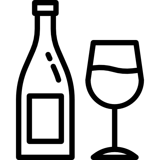 Wine alcoholic drink food white wine icon