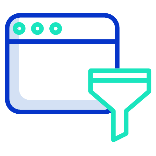 Browser results web page filter icon