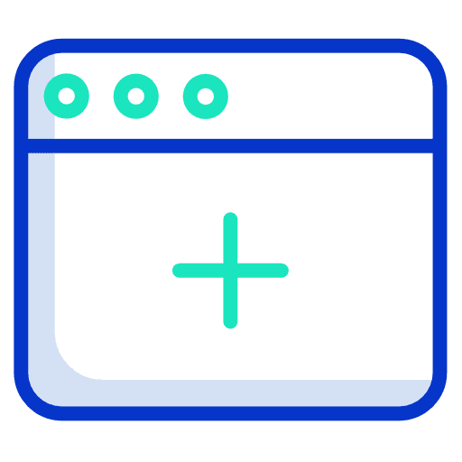 New window square add button computer icon