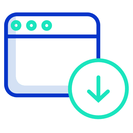 Browser download web page downloading icon