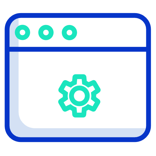 Webpage seo and web cogwheel webpage icon