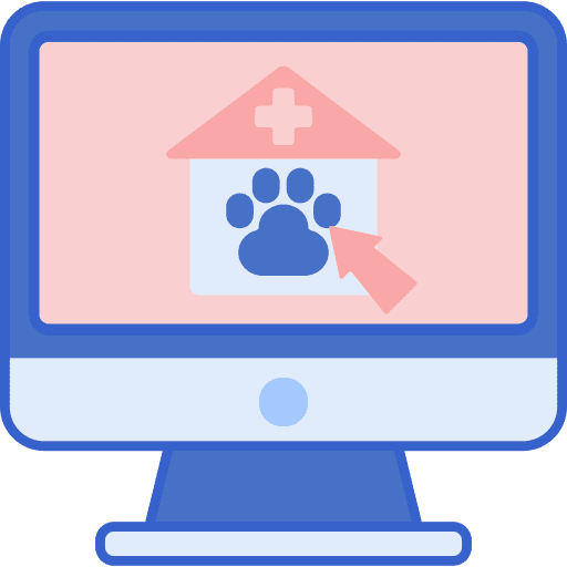 Veterinary consult online health clinic icon