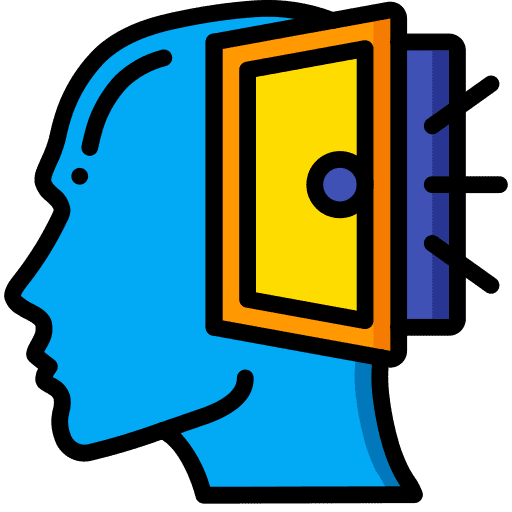 Open mind user thinking mind icon