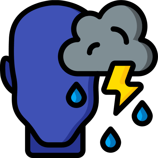 Depression thinking psychology intelligence icon