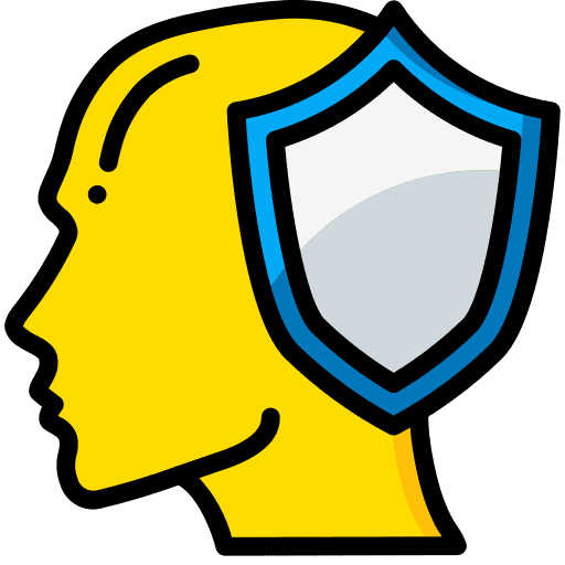 Shield intelligence mind emotion icon