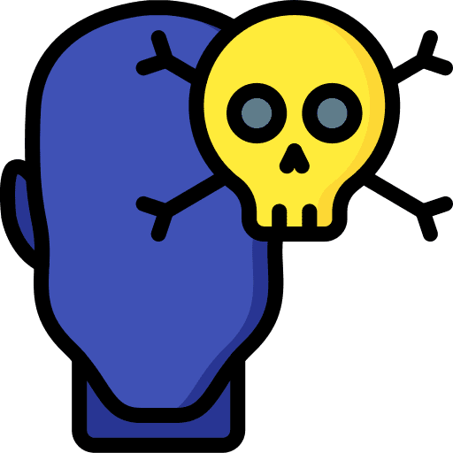 Death intelligence user brain icon
