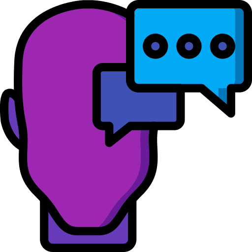 Dialogue brain thinking mind icon