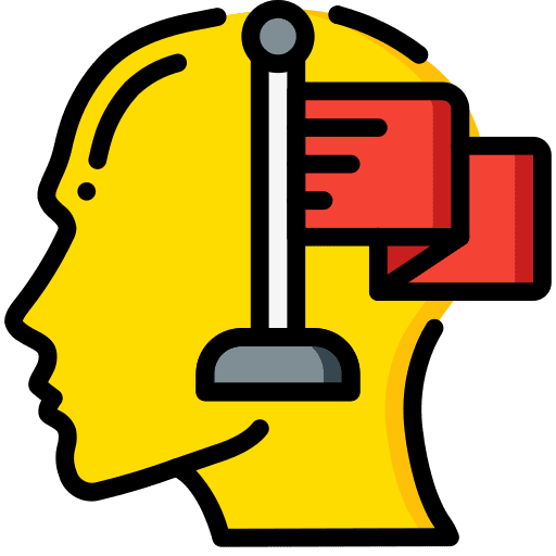 Goal brain thinking intelligence icon