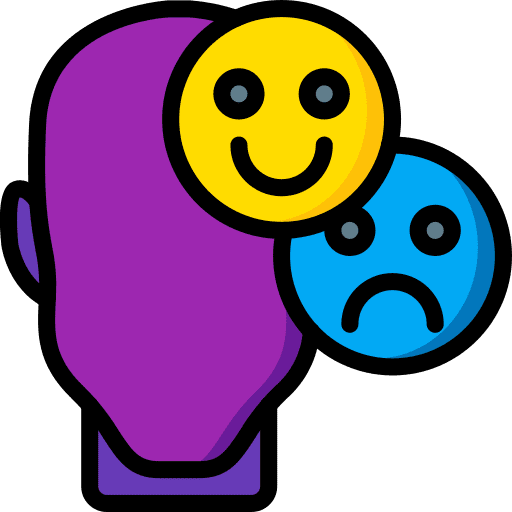 Bipolar bipolar thinking user icon