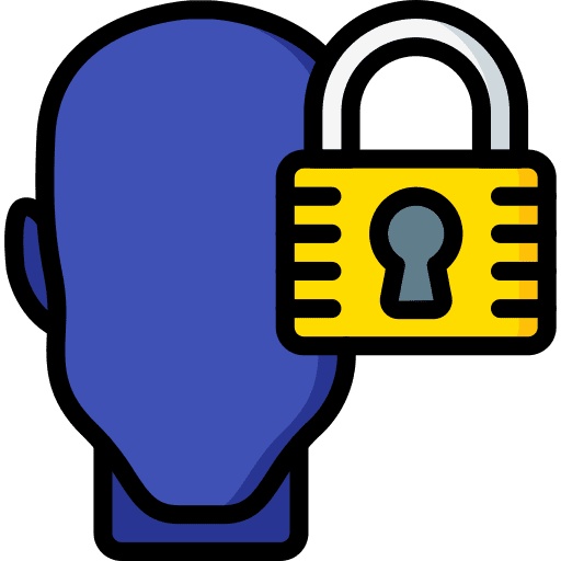 Security psychology brain user icon