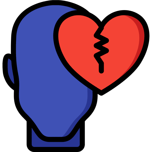 Broken heart emotion broken heart mind icon