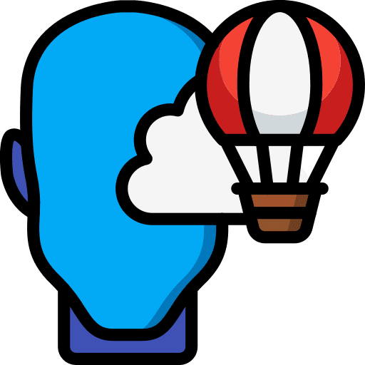 Imagination brain psychology mind icon
