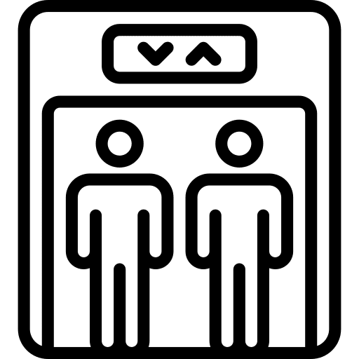 Elevator lift doors building icon