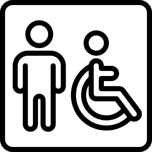 Toilet sign wheelchair handicap icon