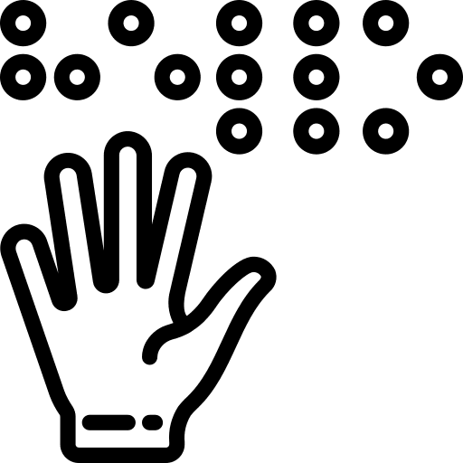Braille reading braille read icon