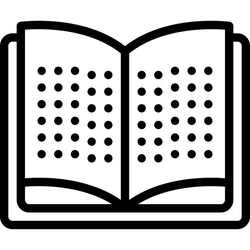 Braille communications reading braille icon