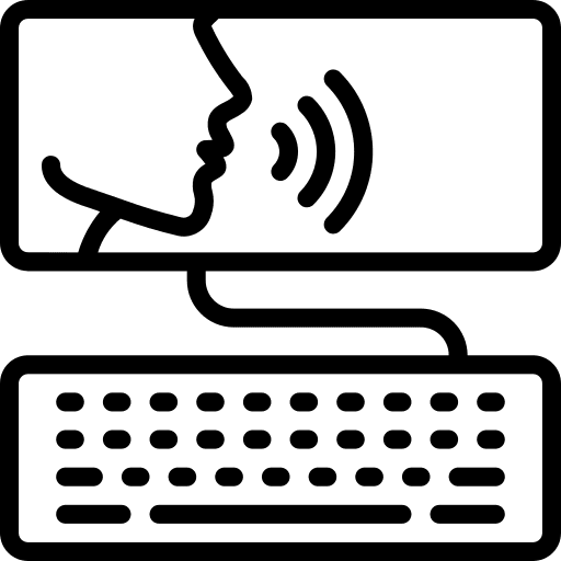Speech keyboard computer speech icon