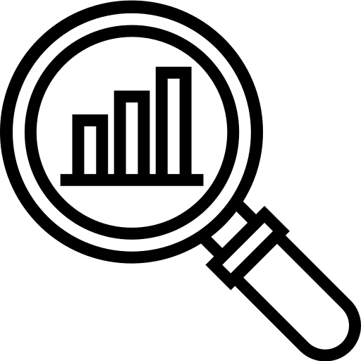 Analysis benchmark seo and web search icon