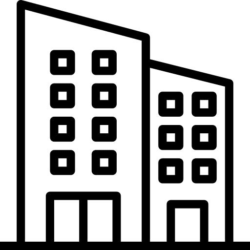 Department architecture and city buildings construction icon